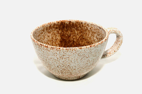 Producto: Taza para desayuno crema moteado